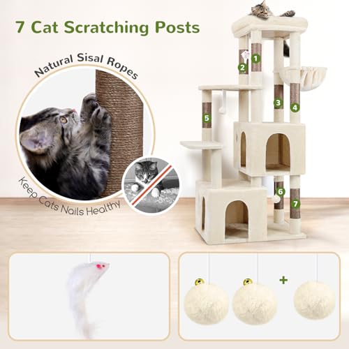 Light Grey Heavy Duty Cat Tree with Scratching Post I99285