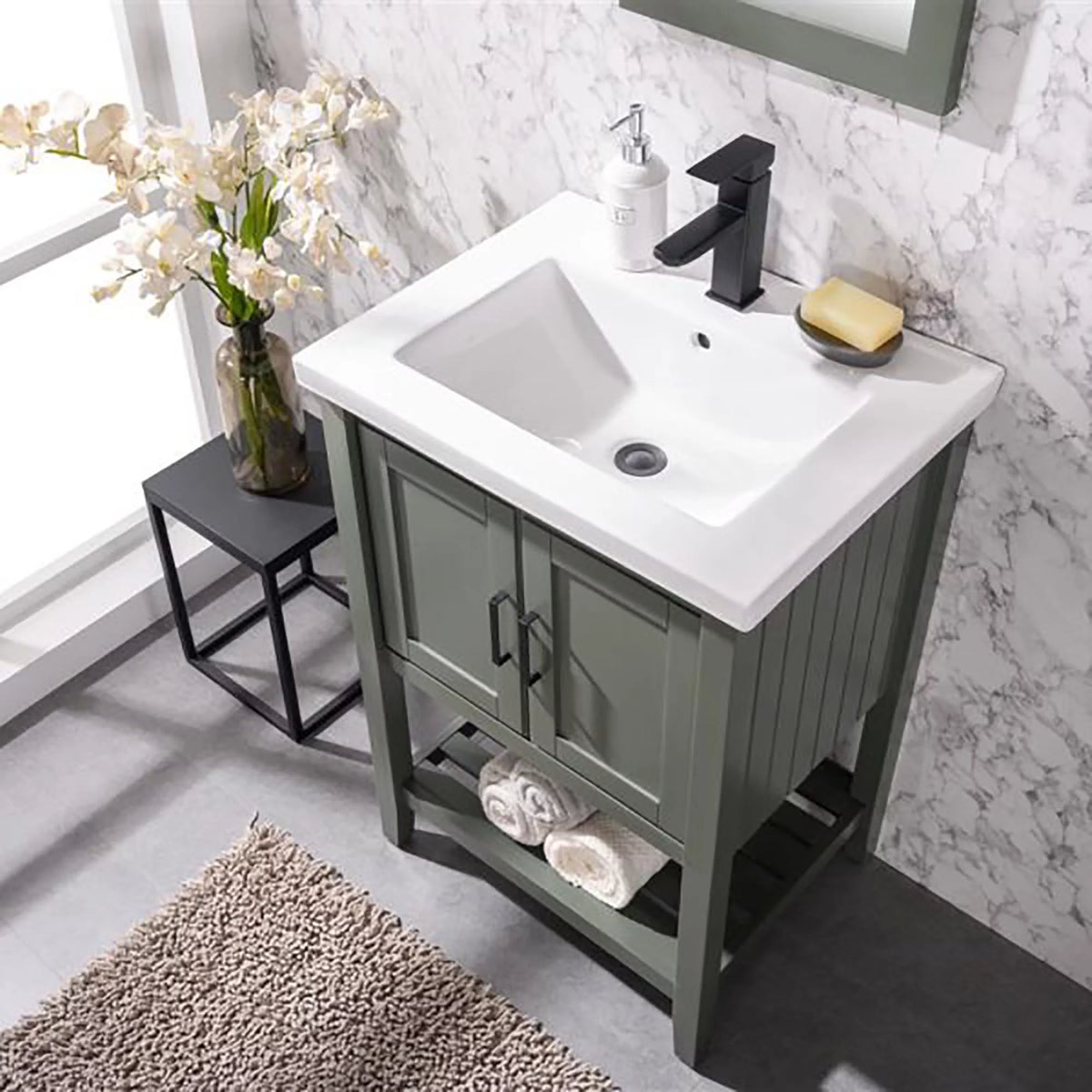 24" Pewter Green Sink Vanity B95797