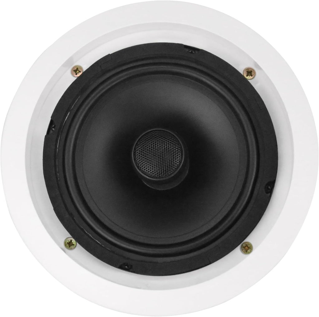 Dual 6-Inch in-Wall/in-Ceiling 2-Way Stereo Sound Speaker with 1" Silk Dome Tweeter and Crossover Network, Pack of 2 S254816