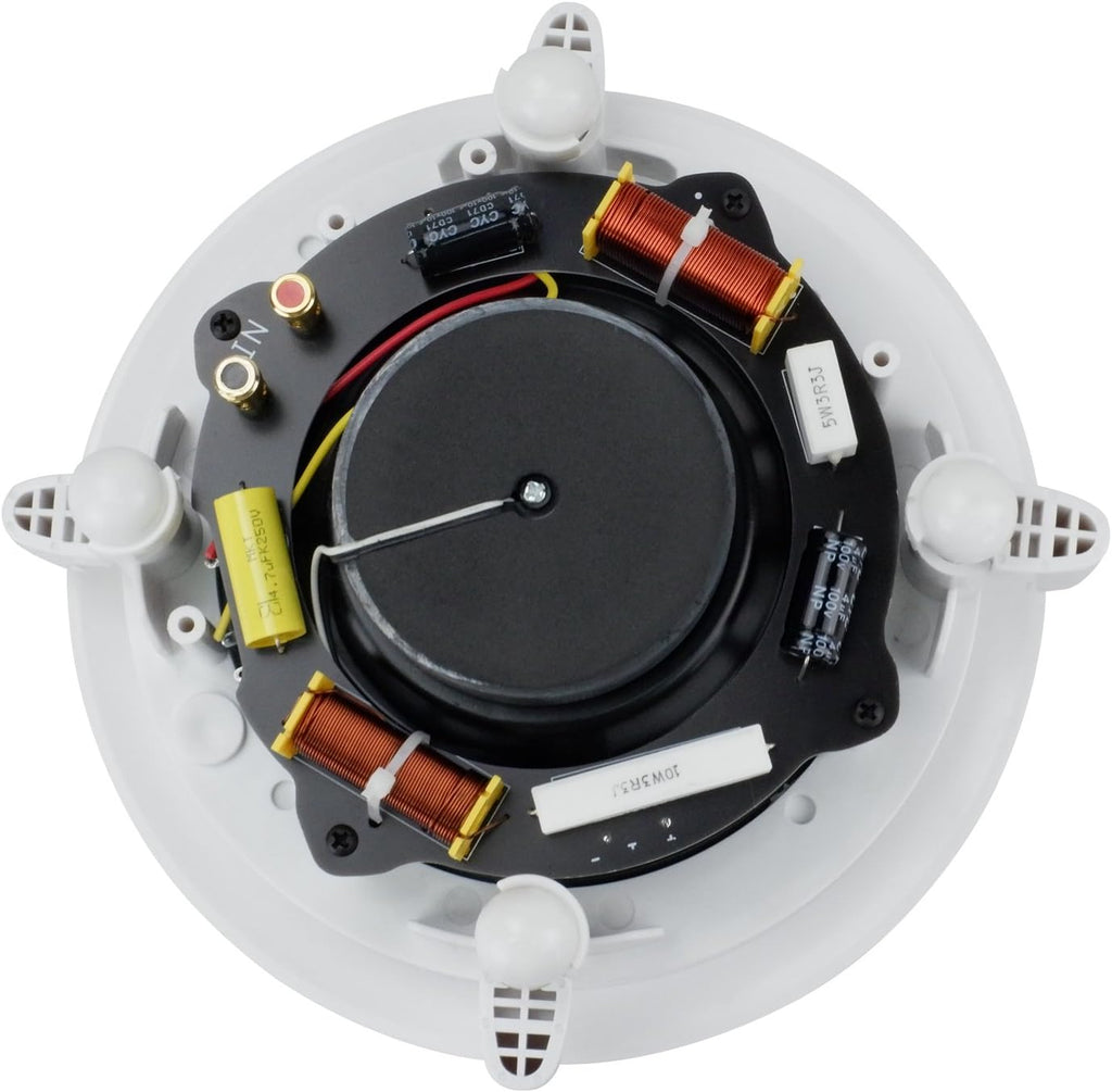 Dual 6-Inch in-Wall/in-Ceiling 2-Way Stereo Sound Speaker with 1" Silk Dome Tweeter and Crossover Network, Pack of 2 S254816