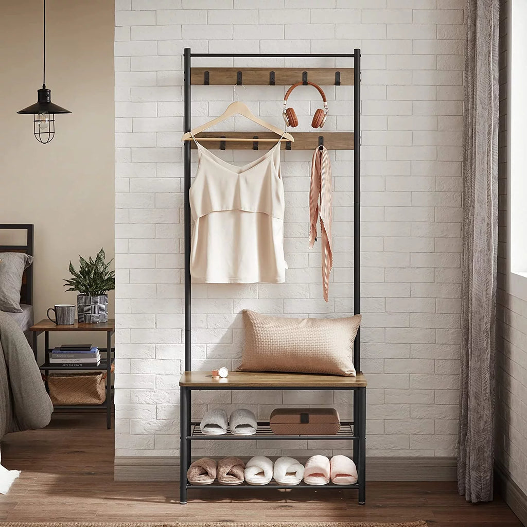 Coat Rack Hall Tree with Shoe Storage Bench B5439