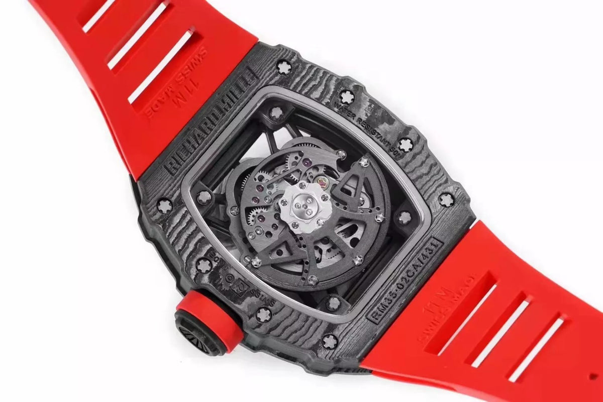 Black Bezel Red Markers Red Rubber Strap D4151