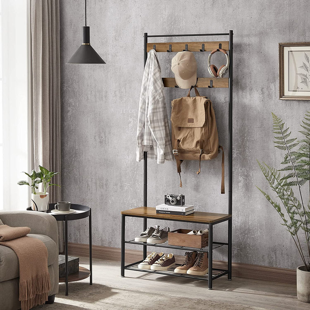 Coat Rack Hall Tree with Shoe Storage Bench B5439
