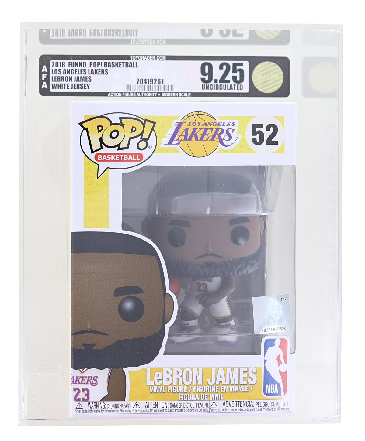 LA Lakers NBA Funko POP Vinyl Figure Lebron James White Jersey Y1255