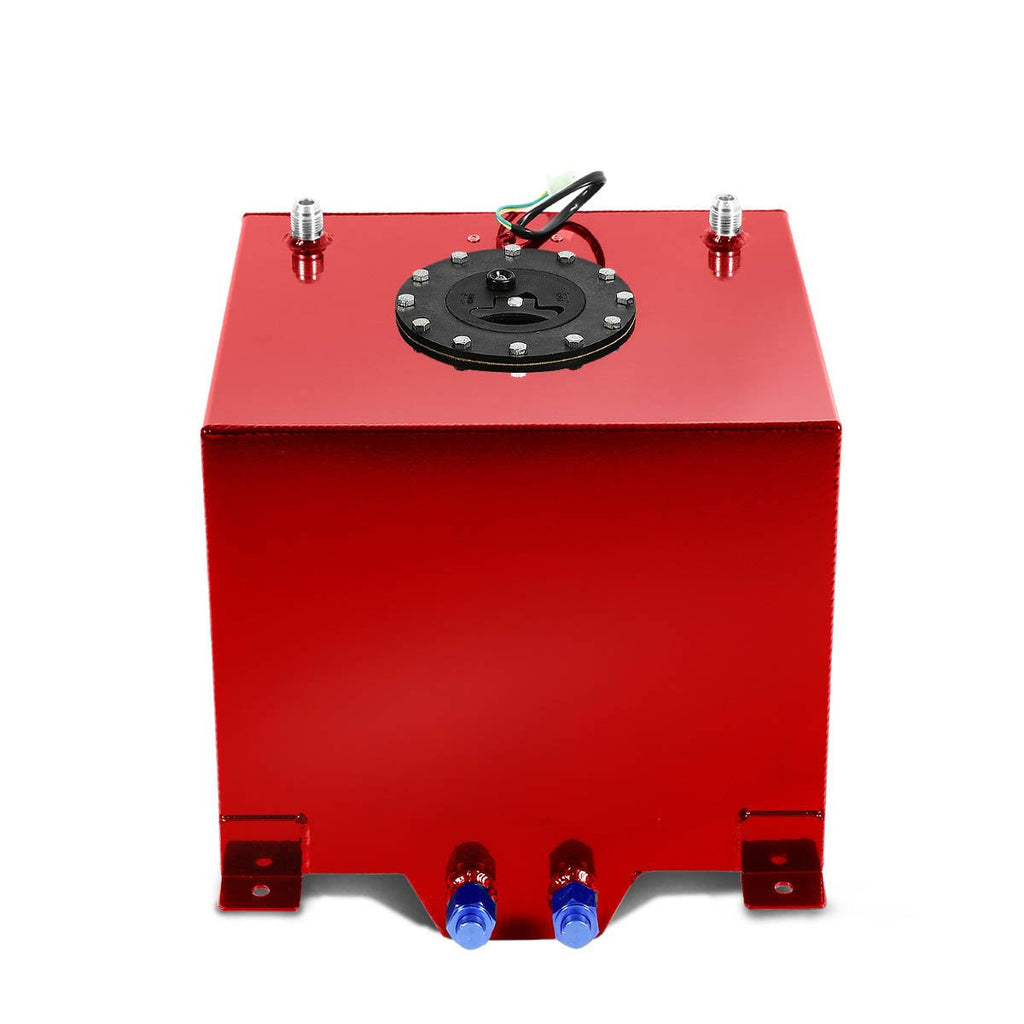 Red Aluminum Fuel Cell Gas Tank with Level Sender and Black Cap J54623