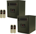 1500W Portable Electric Infrared Quartz Space Heater with Remote Control, Black (2 Pack) W849323