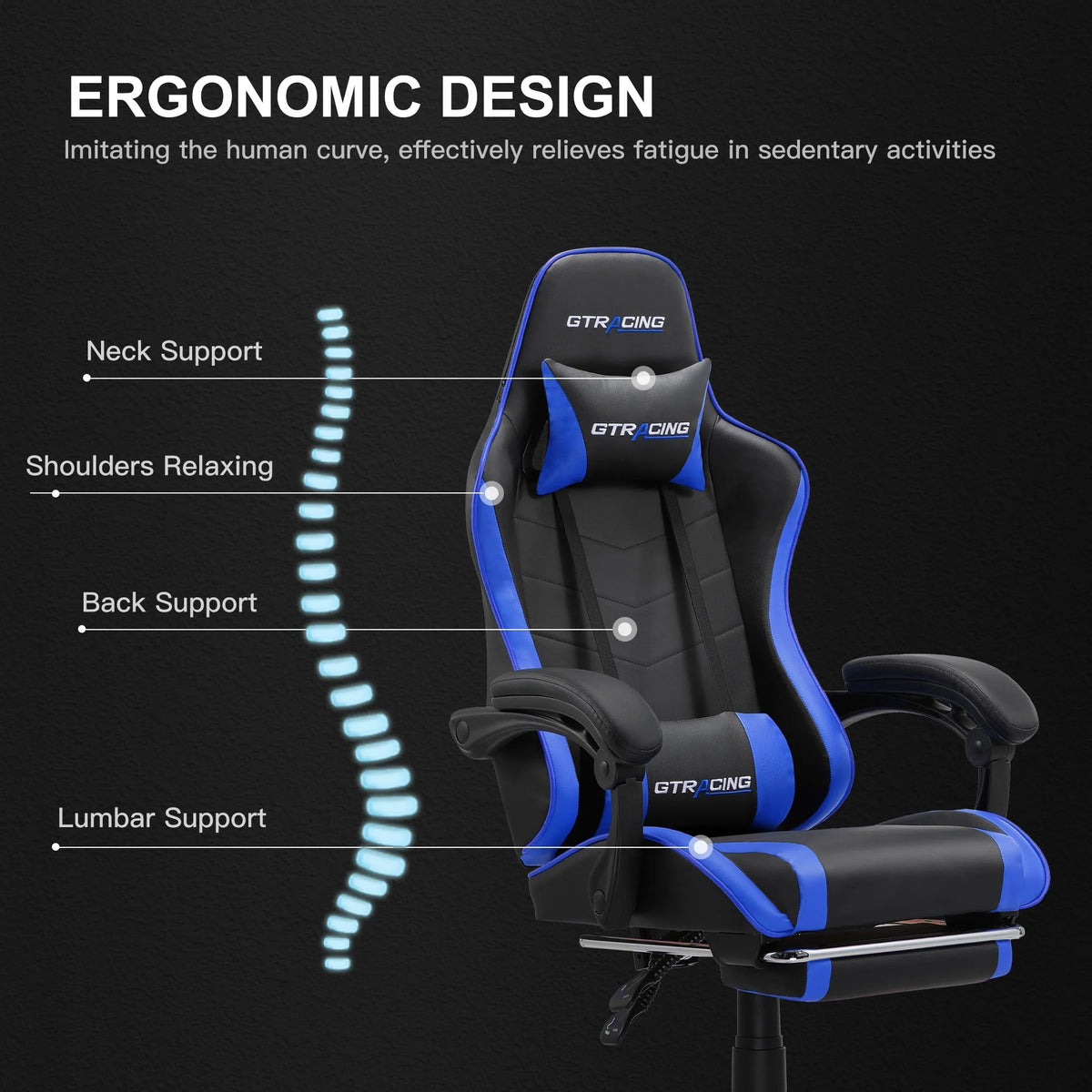 White Gaming Chair with Footrest U999306