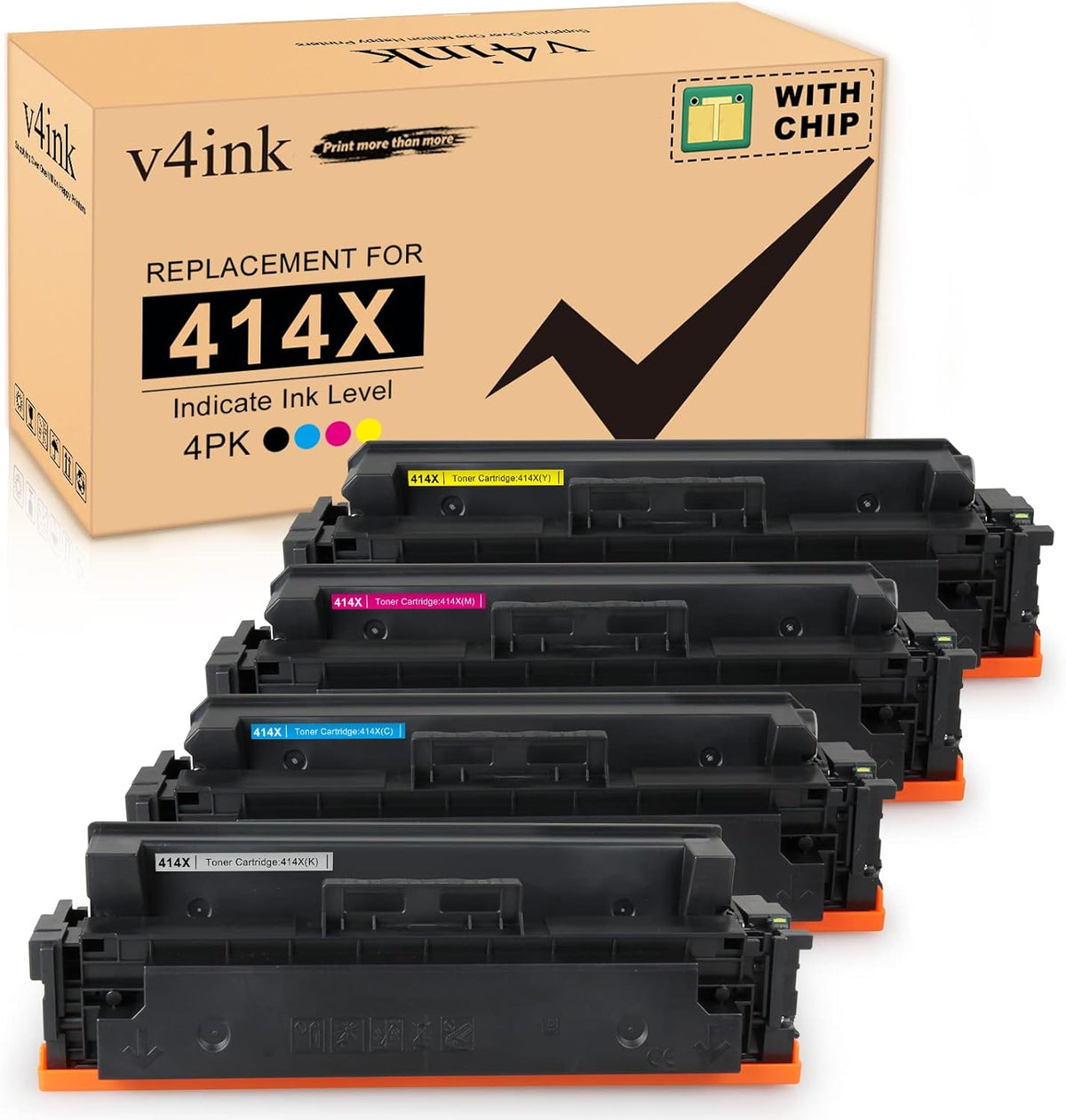 4 Pack 414X Toner Cartridge for HP Color LaserJet Pro M454 M479 Printer D7006