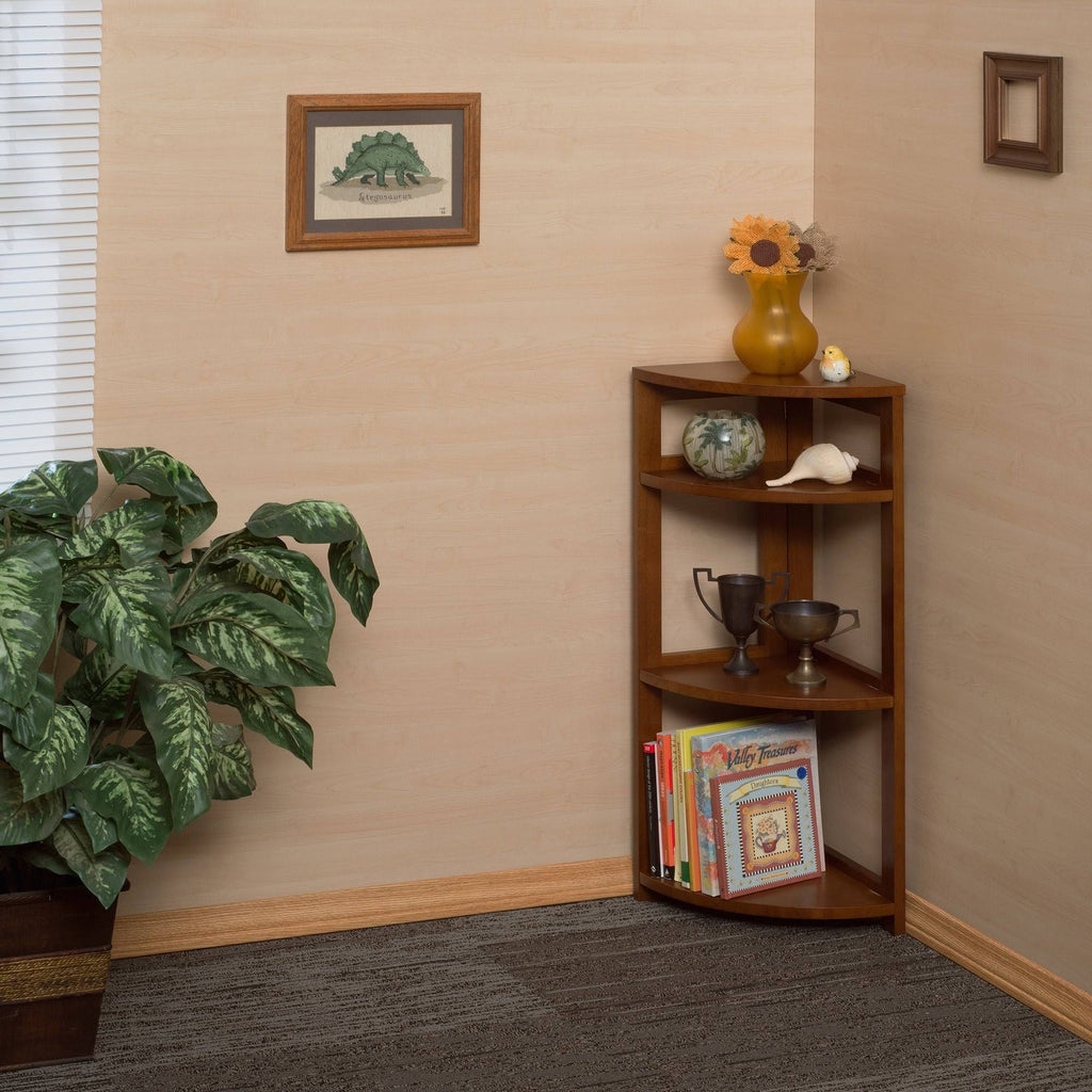 Cherry High Corner Folding Bookcase A642