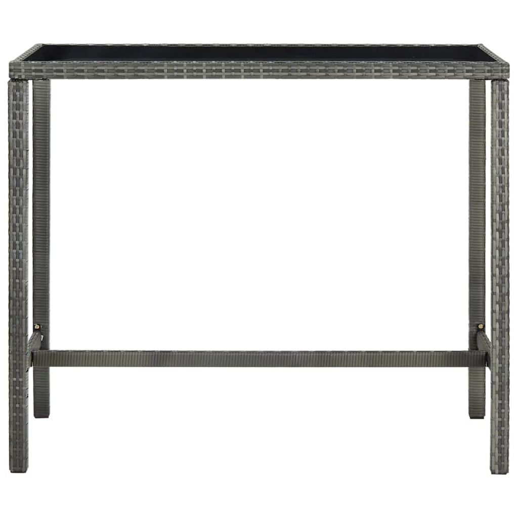 Glass Tabletop Poly Rattan Counter Height Bar Table K46370