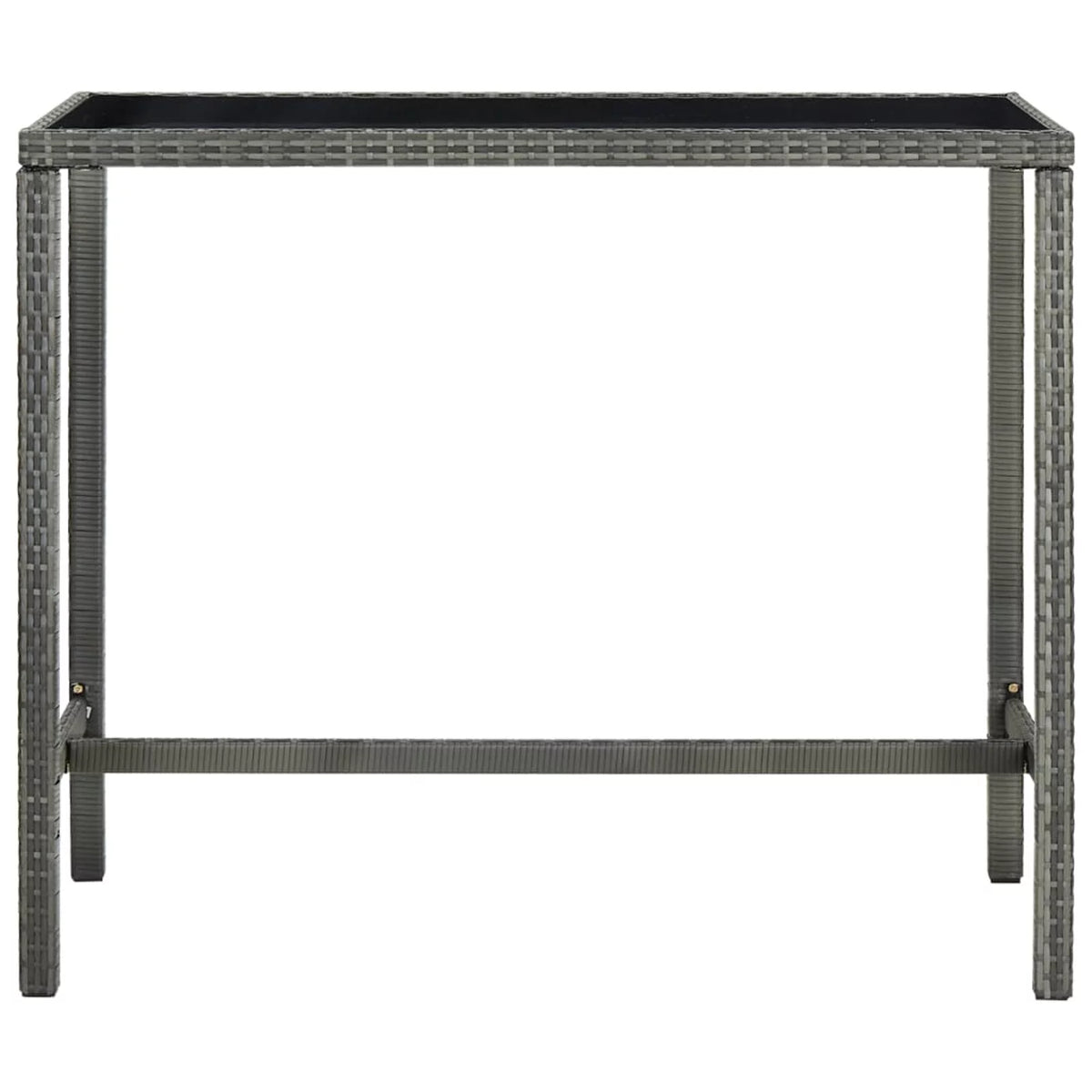 Glass Tabletop Poly Rattan Counter Height Bar Table K46370