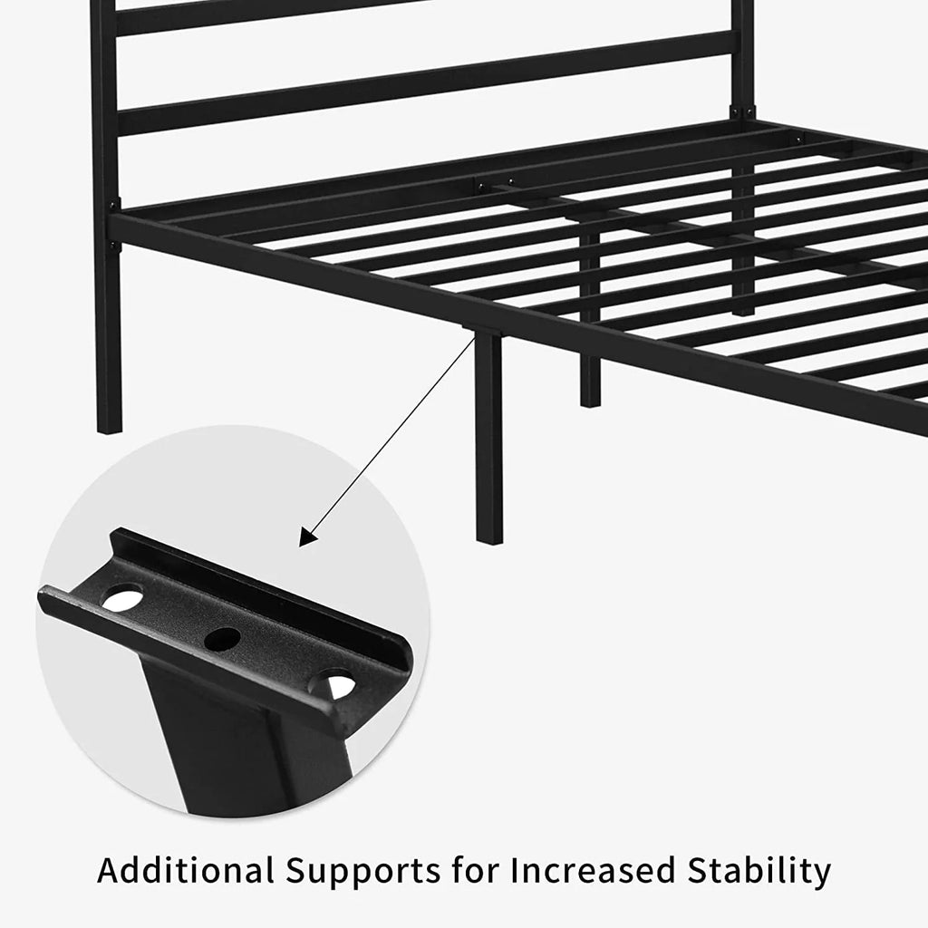 14 Inch Metal Canopy Bed Frame Black Full Size B28768