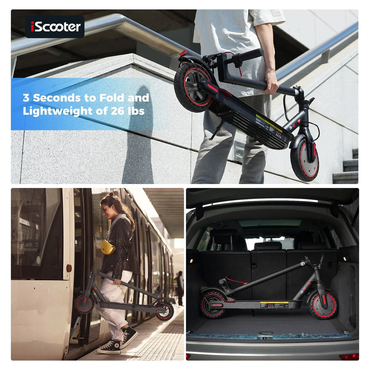 350W Foldable Electric Scooter with Double Braking System X92958