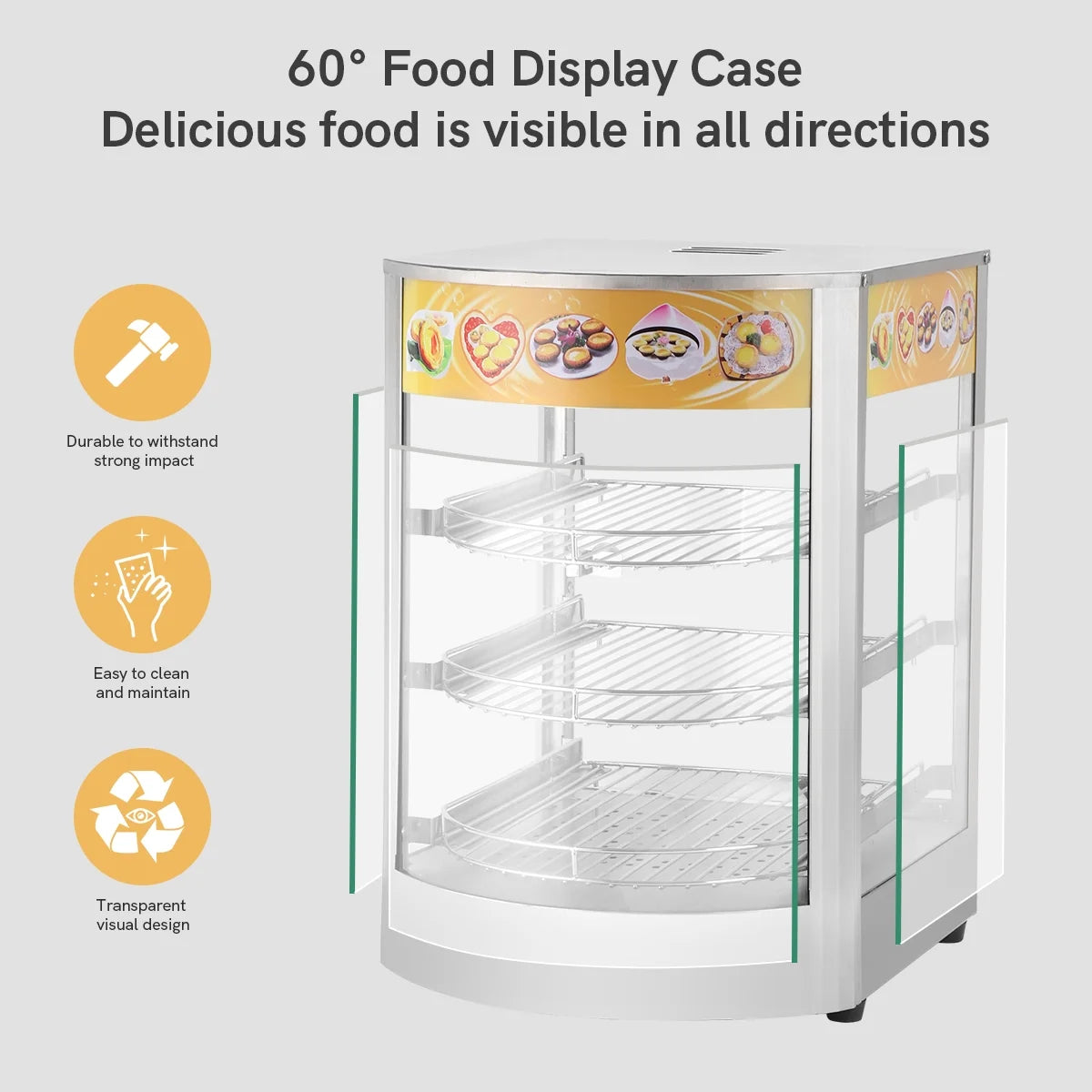 800W 3-Tier Commercial Food Warmer Display Case O502454