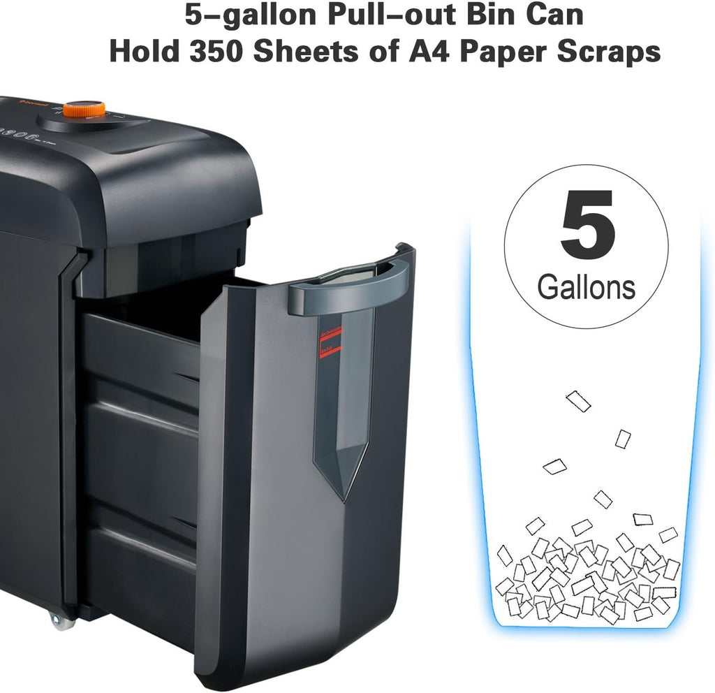 14-Sheet Cross-Cut Heavy Duty Paper and Credit Card Shredder with 5 Gallons Pullout Basket K94961