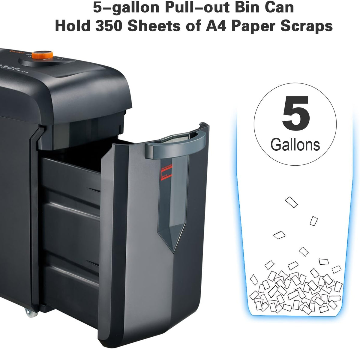 14-Sheet Cross-Cut Heavy Duty Paper and Credit Card Shredder with 5 Gallons Pullout Basket K94961