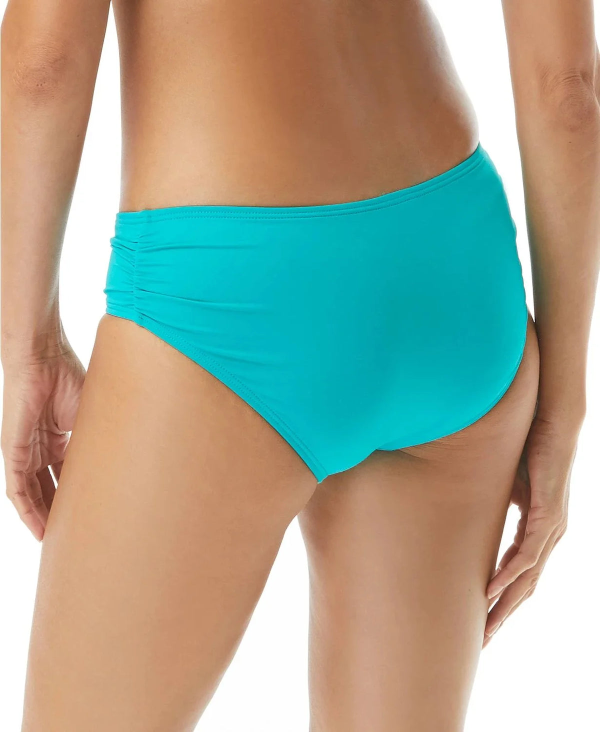 Aqua Stretch Ruched Lined Bikini Hipster Swimsuit Bottom O631