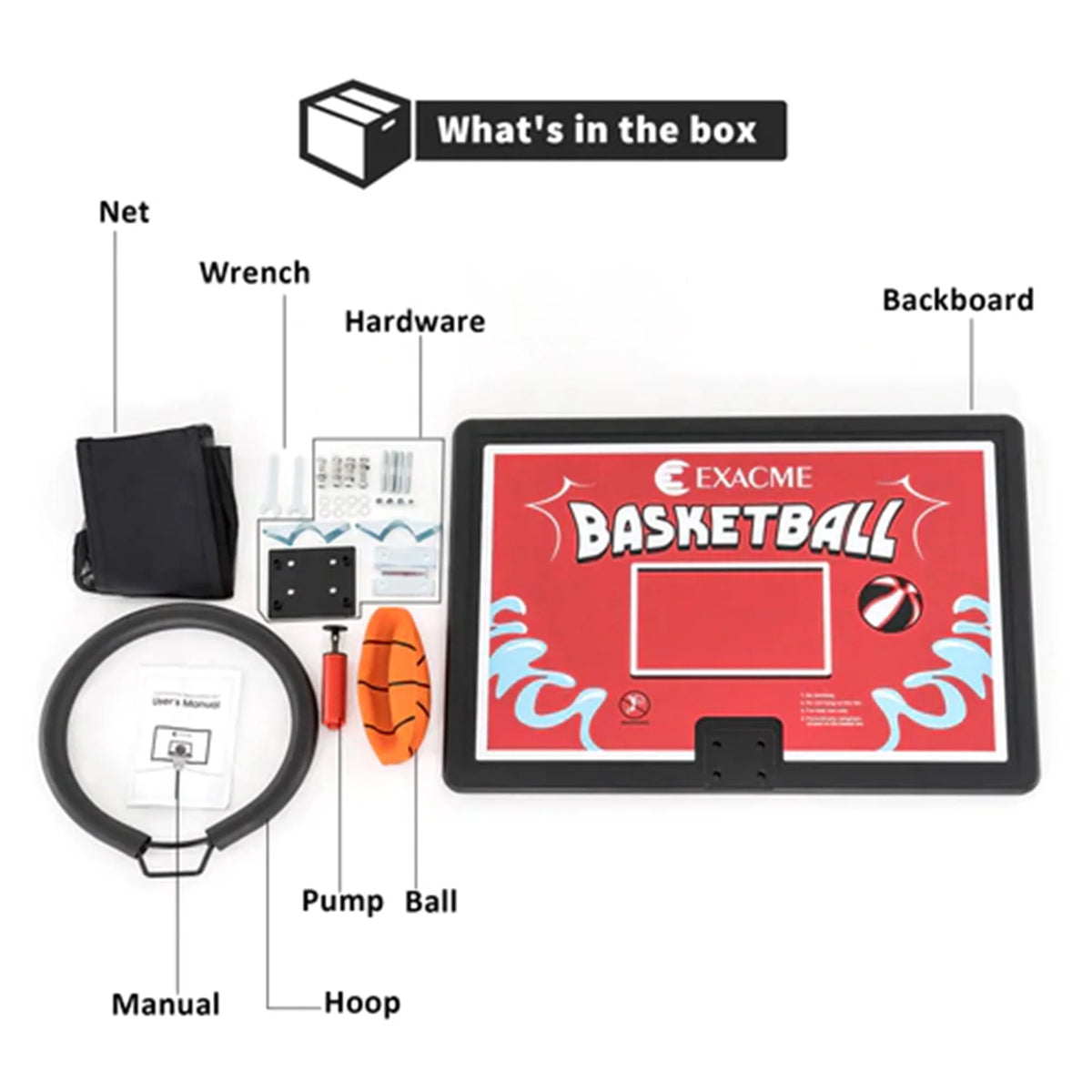 Red Trampoline Basketball Hoop J47886