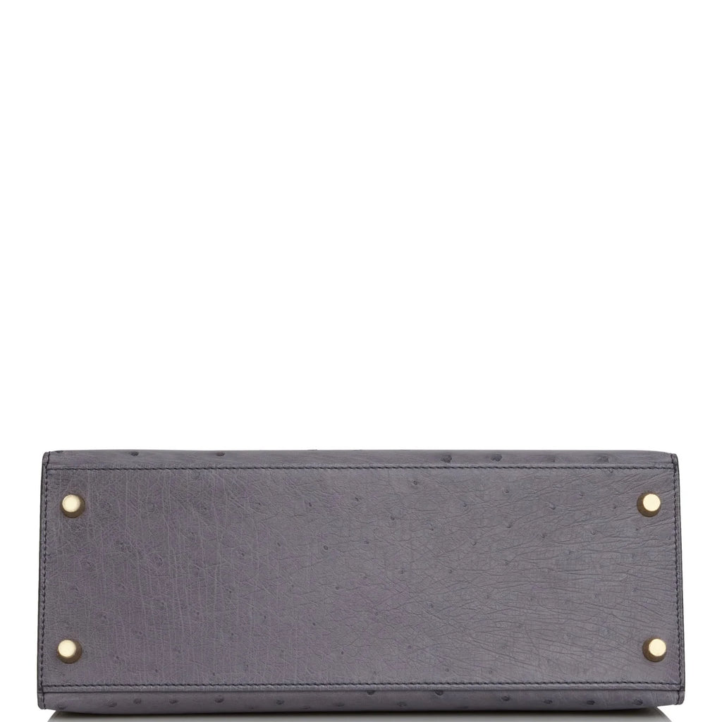 Gris Agate and Gris Perle Ostrich Bag E12723