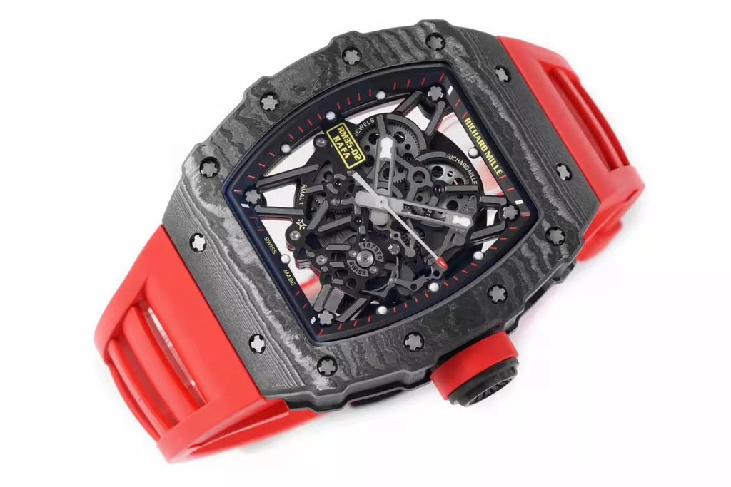 Black Bezel Red Markers Red Rubber Strap D4151