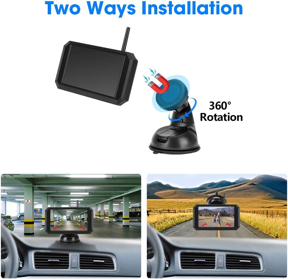 Wireless Backup Camera with 5'' Monitor, Waterproof Night Vision Camera M60251