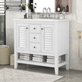 36" White Bathroom Vanity with Ceramic Basin Z2842