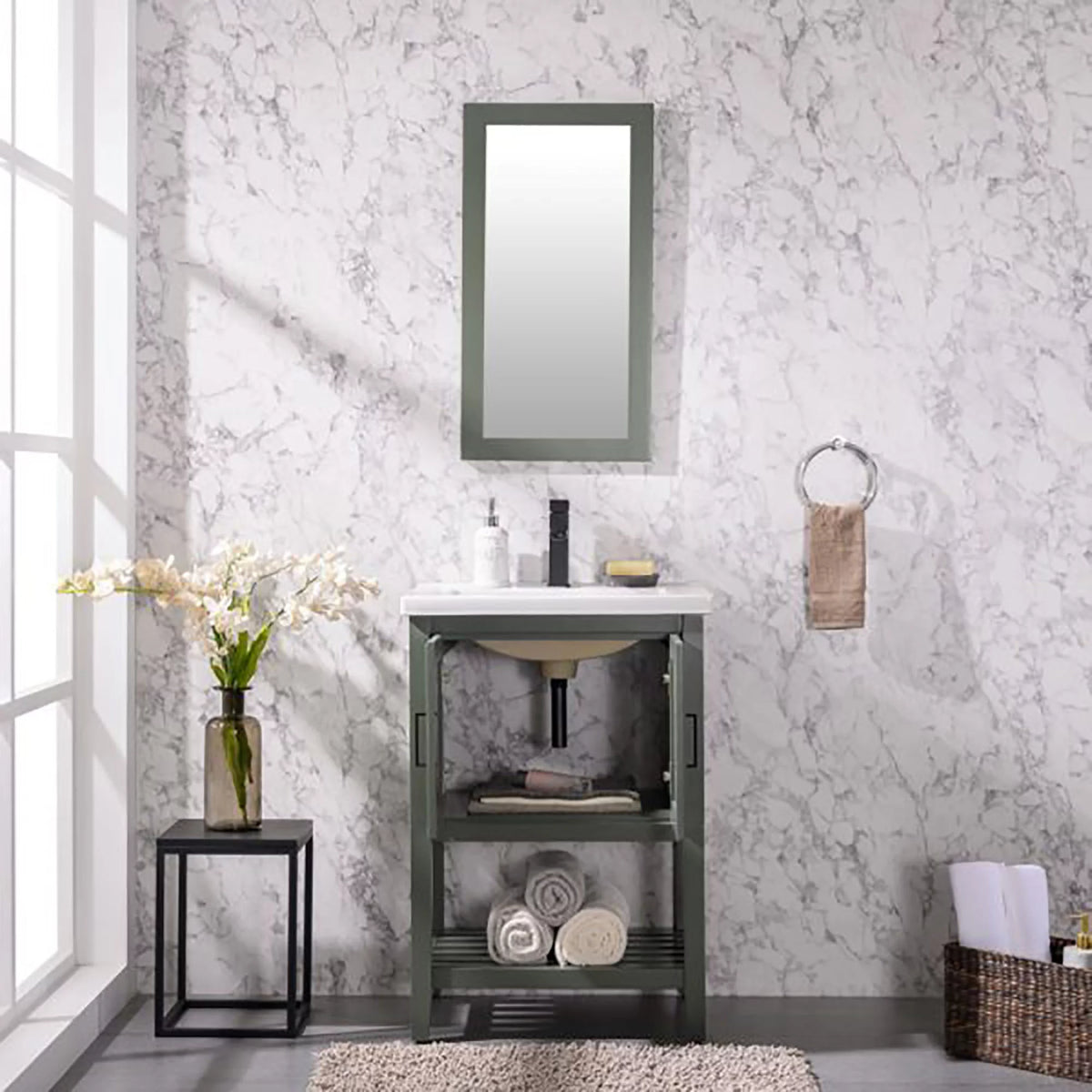 24" Pewter Green Sink Vanity B95797