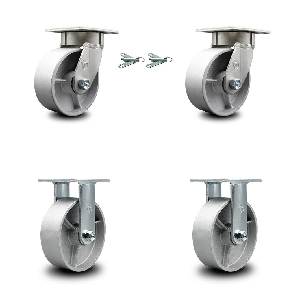Semi Steel Cast Iron Swivel Top Plate Caster with 6 x 2 Silver Wheel N299