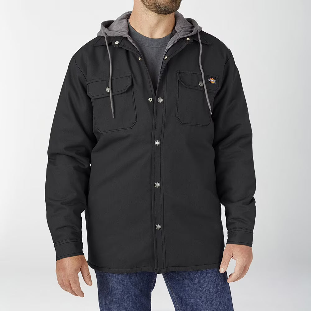 Black Fleece Hooded Duck Shirt Coat E458835