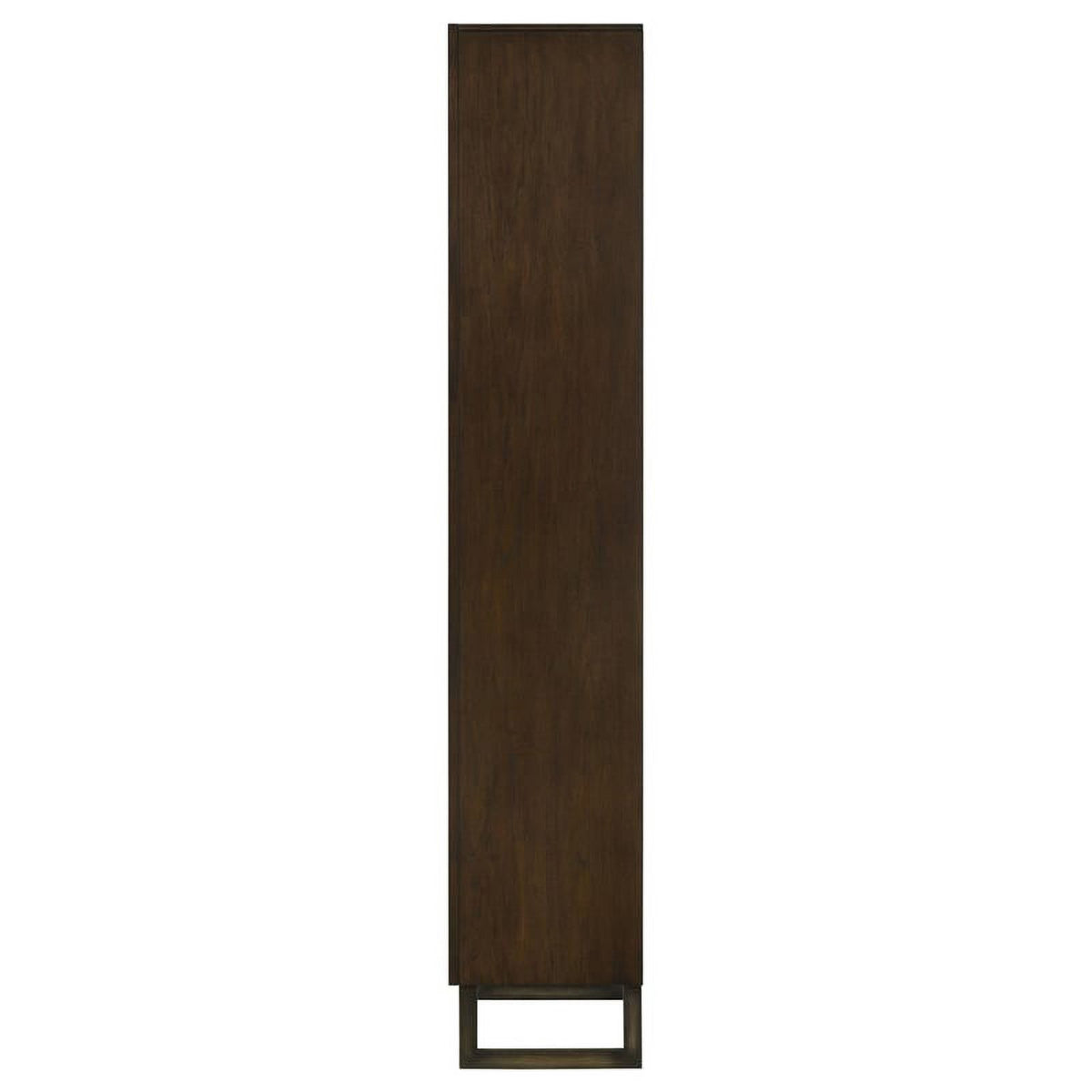 4-shelf Wood Bookcase Dark Walnut and Gunmetal R655