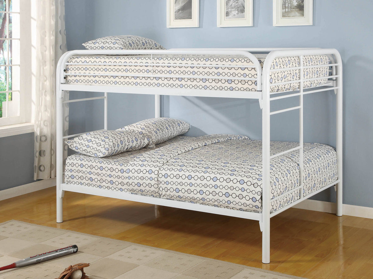 White Full Over Full Bunk Bed H1958