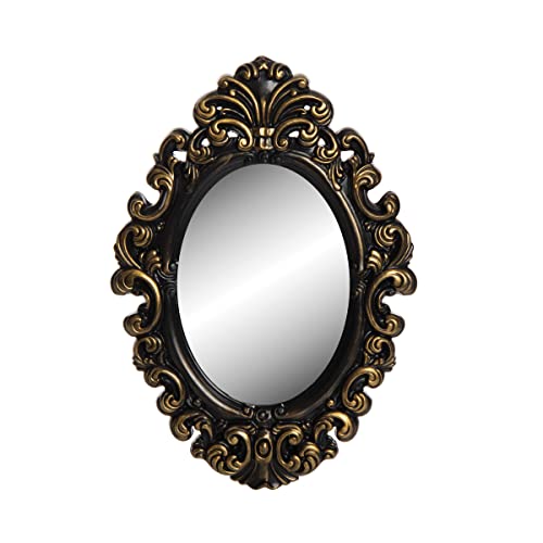 9" x 13" Broken Effect Mirror with Creepy Face Red Eyes Black Plastic Decoration D86399