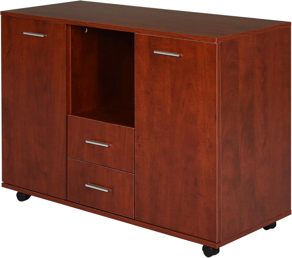 Black Office Filing Cabinet Printer Stand with 2 Drawers R9824