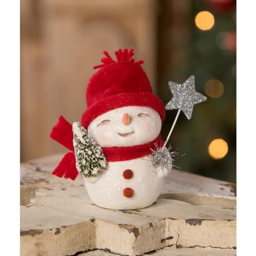 4.5" Smiling Snowman Christmas Winter Figure V58604