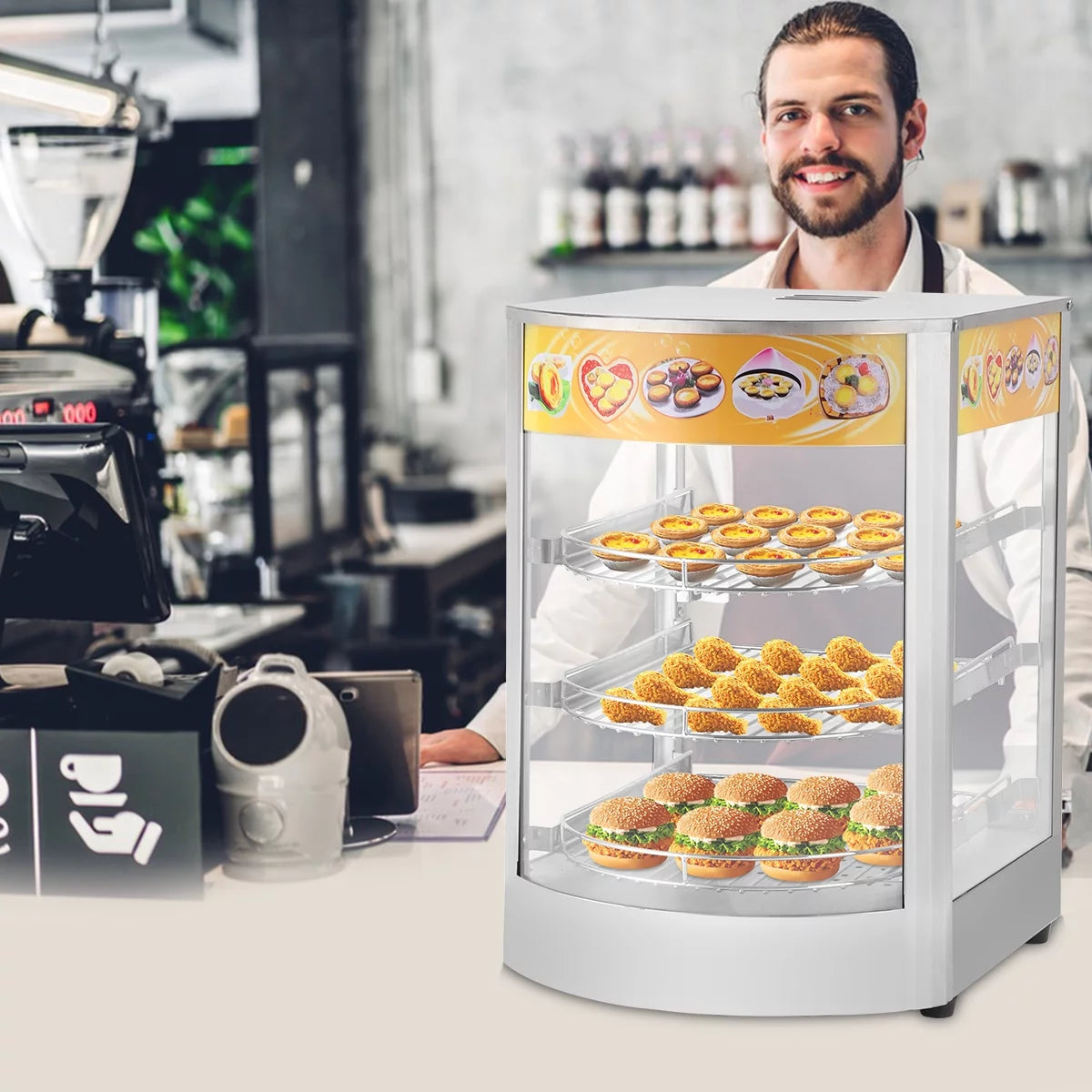 800W 3-Tier Commercial Food Warmer Display Case O502454