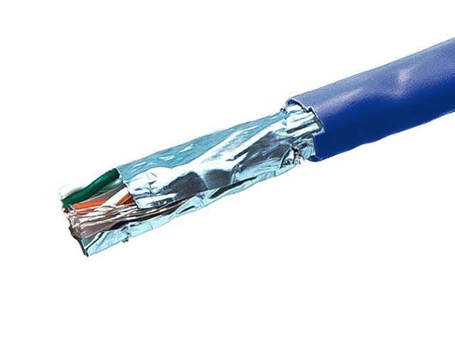 1000ft 24AWG Cat5e 350MHz STP Solid Riser-Rated Bulk Pure Bare Copper Ethernet Cable Blue Q107