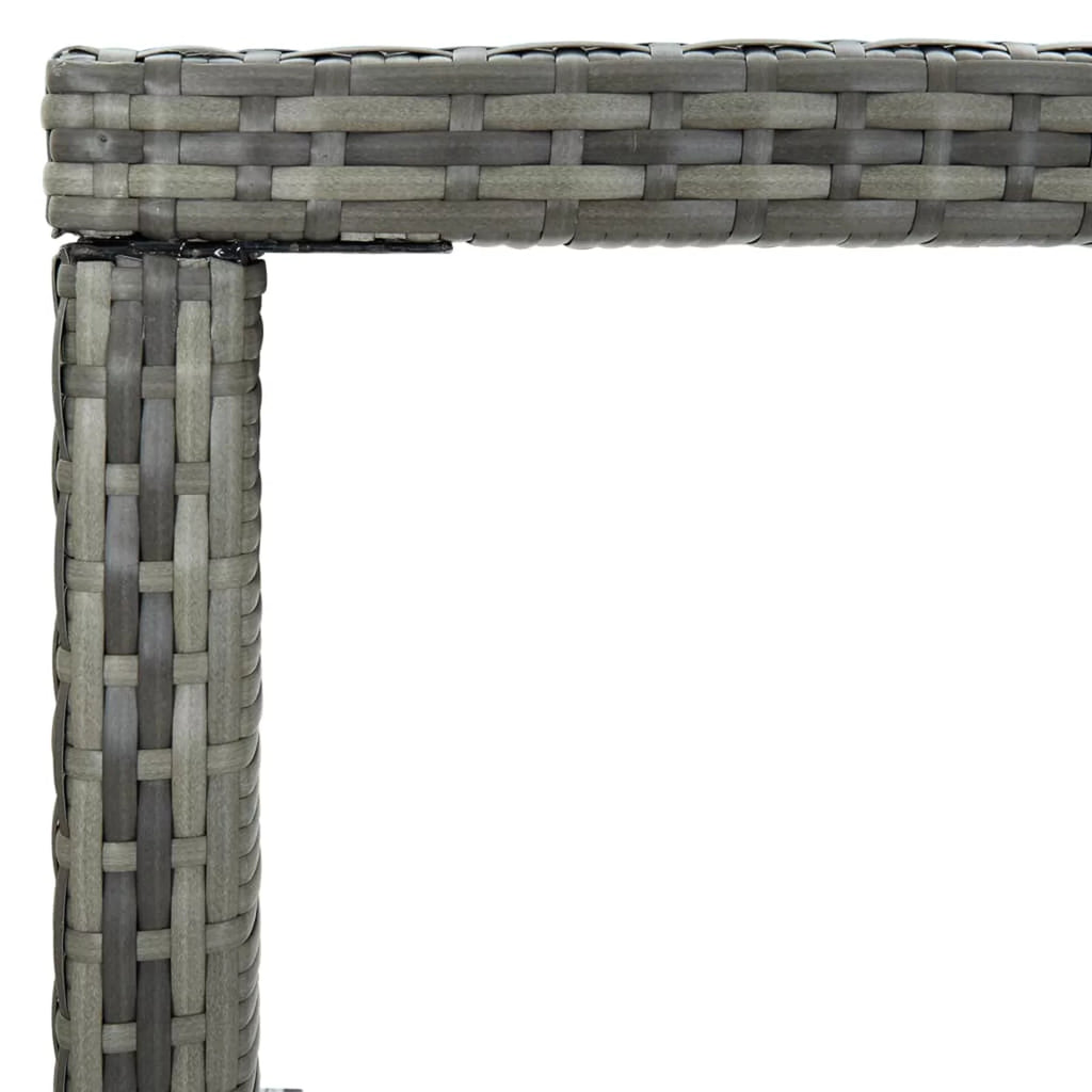 Glass Tabletop Poly Rattan Counter Height Bar Table K46370