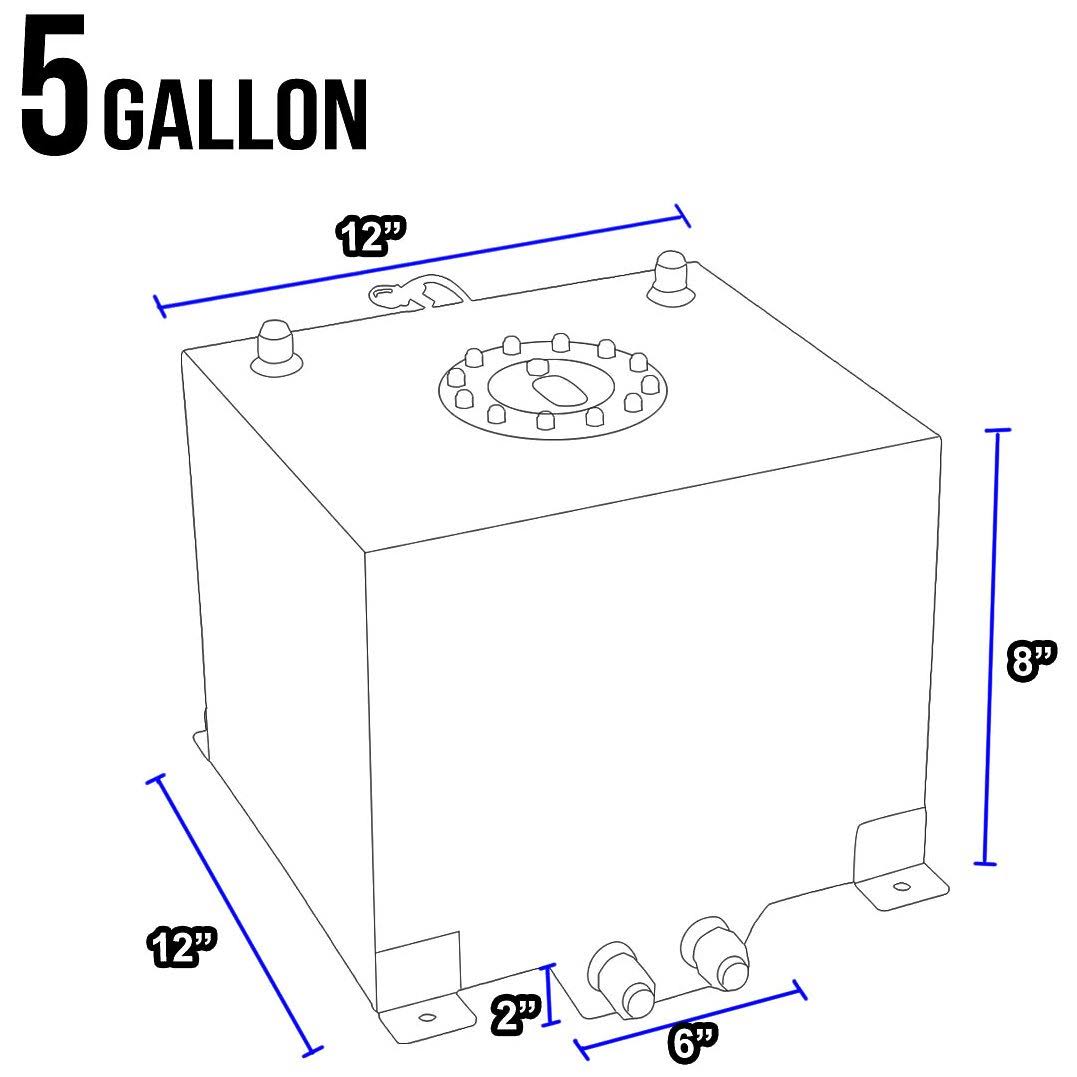 Red Aluminum Fuel Cell Gas Tank with Level Sender and Black Cap J54623