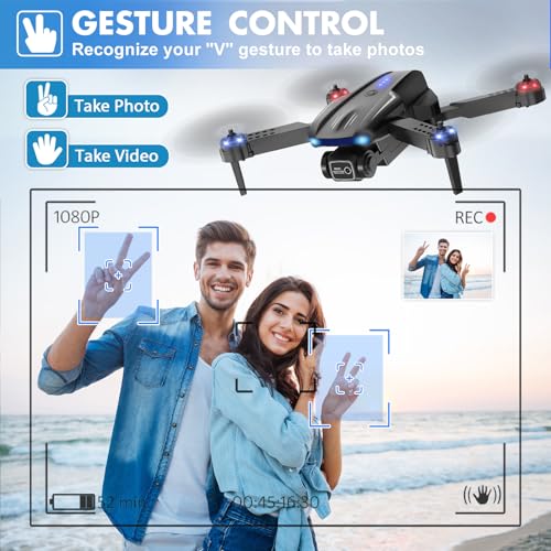 Foldable 1080P Mini Drone with Camera and 2 Batteries X39548
