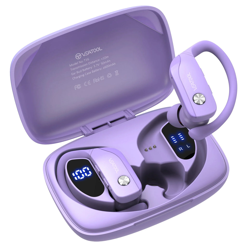 Wireless Bluetooth Earbuds with Earhooks Built-in Mic M971067