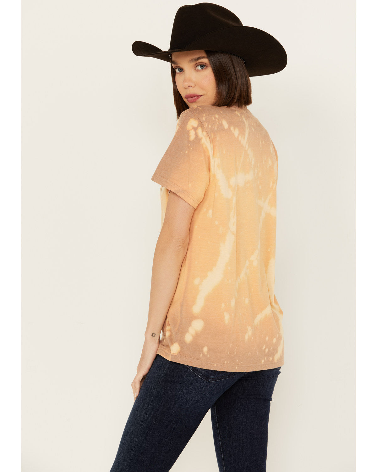 Bleachwash Studded Cowboy Graphic Tee Brown X-Large C463006