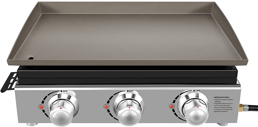 23in 3-Burner Propane Gas Griddle, 355 sq in, 25,500 BTU G483