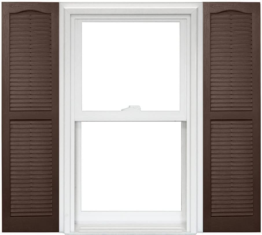 Black Vinyl Louver Shutters (1 Pair) 14-1/2in. x 55in. V4415