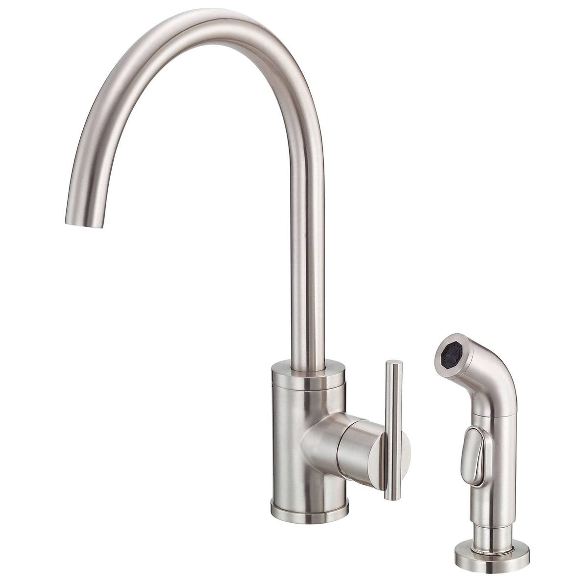 Stainless Steel Single Handle Kitchen Faucet with Side Spray J53355