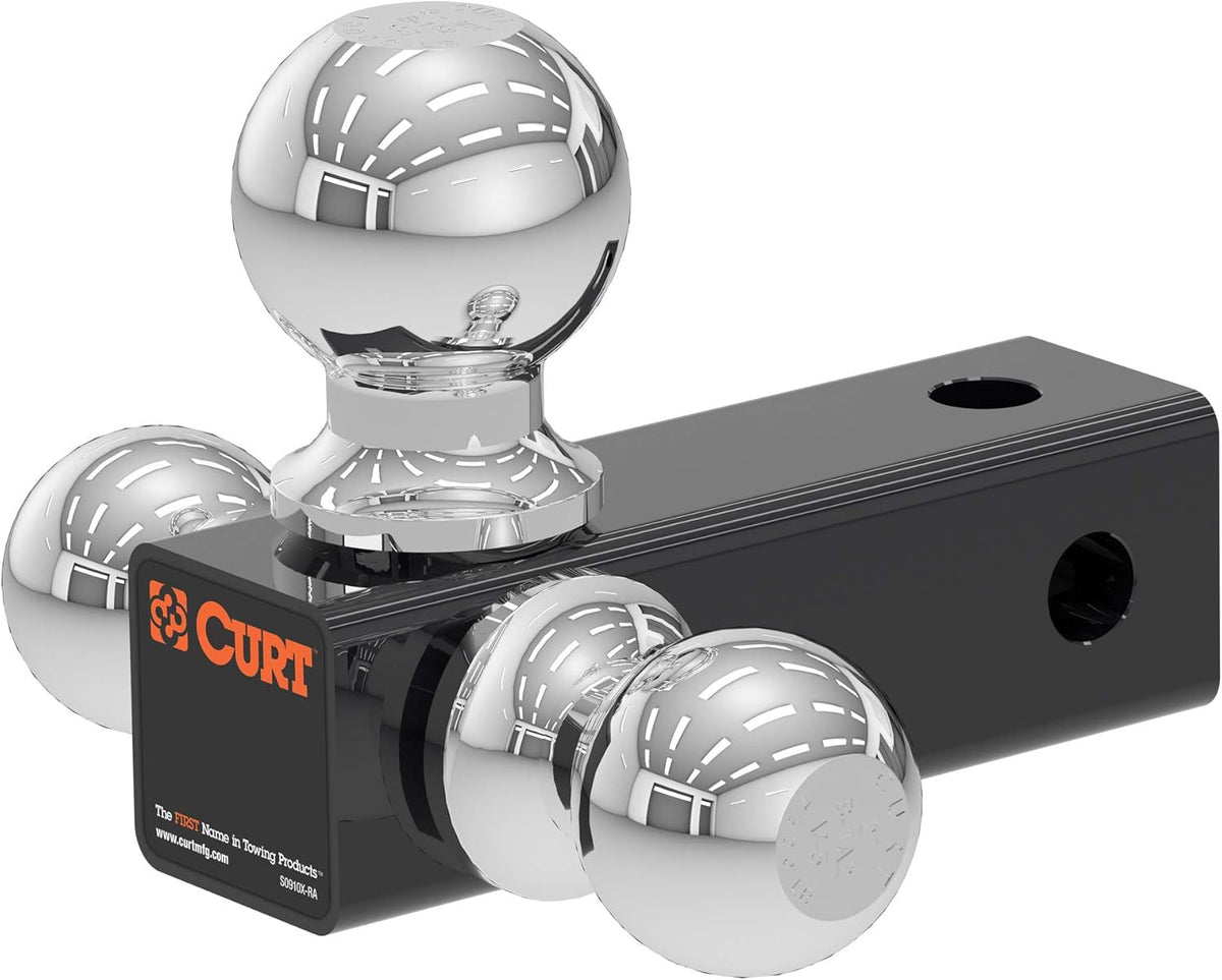 Adjustable Trailer Hitch Ball Mount Head with 3 Balls Pack of 2 Y498