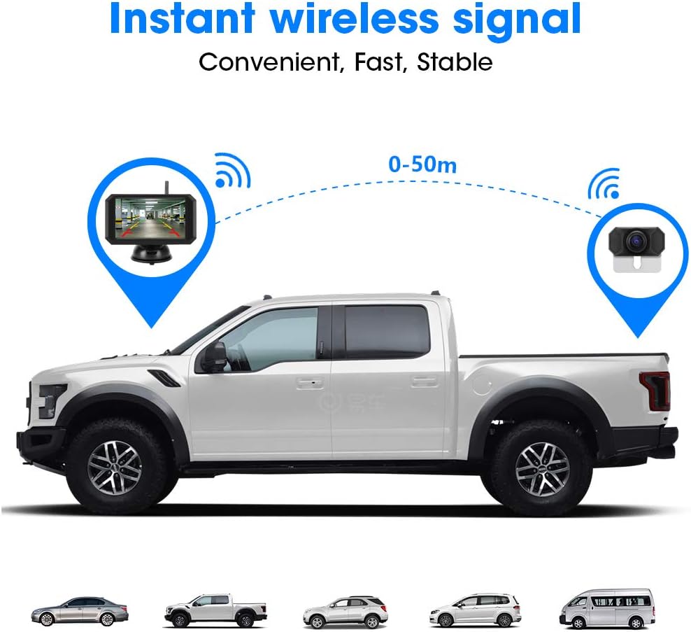 Wireless Backup Camera with 5'' Monitor, Waterproof Night Vision Camera M60251