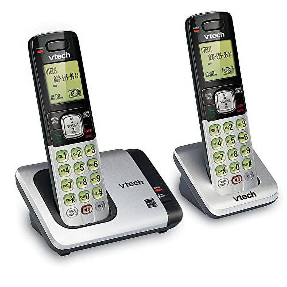 2-Handset Expandable Cordless Phone with Caller ID, Silver X7167