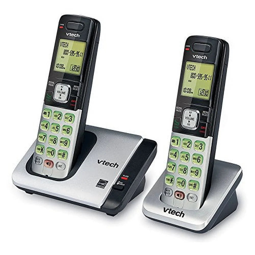 2-Handset Expandable Cordless Phone with Caller ID, Silver X7167