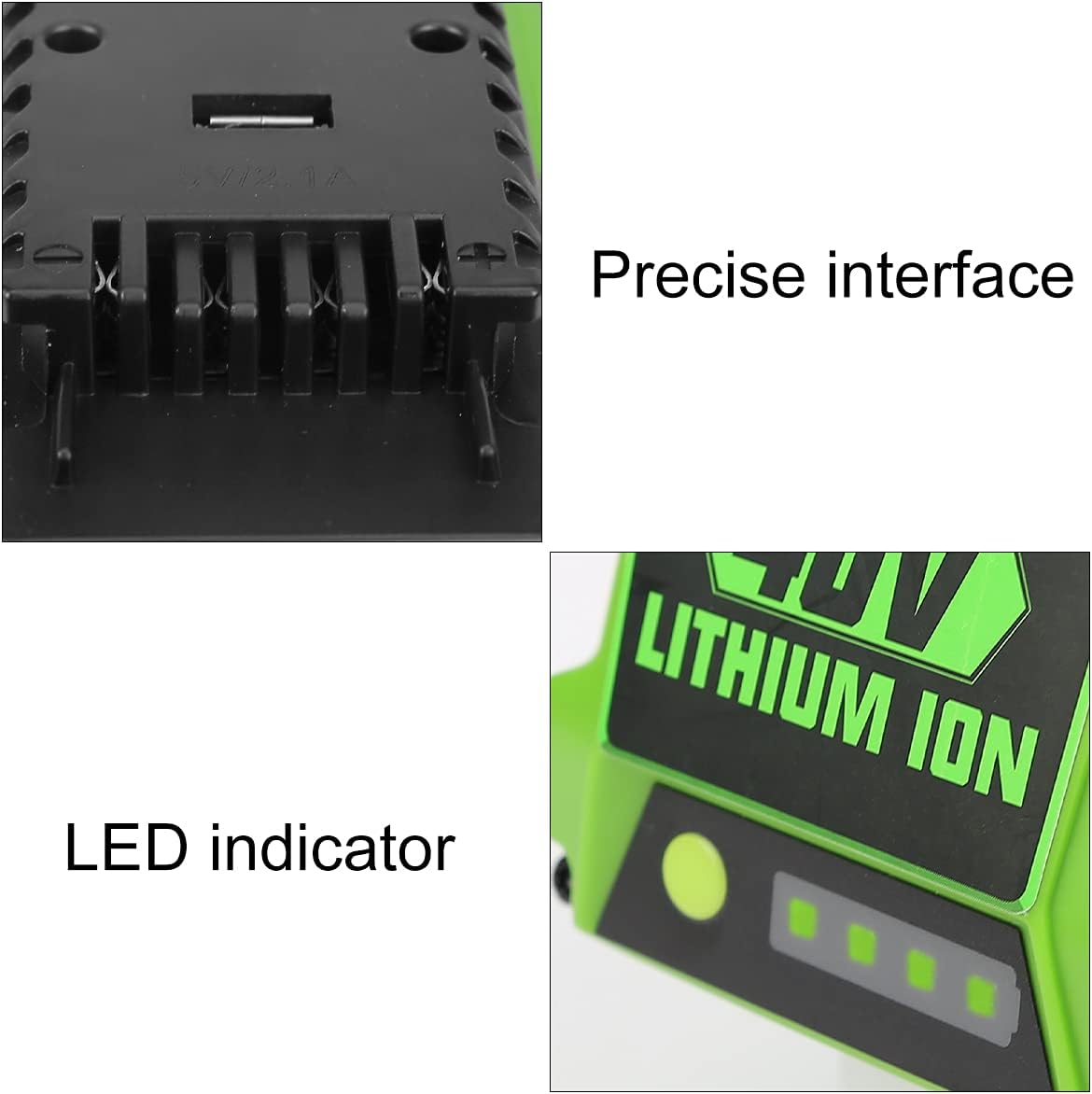40V 6.0Ah Replacement Lithium Battery Pack of 2 D7358