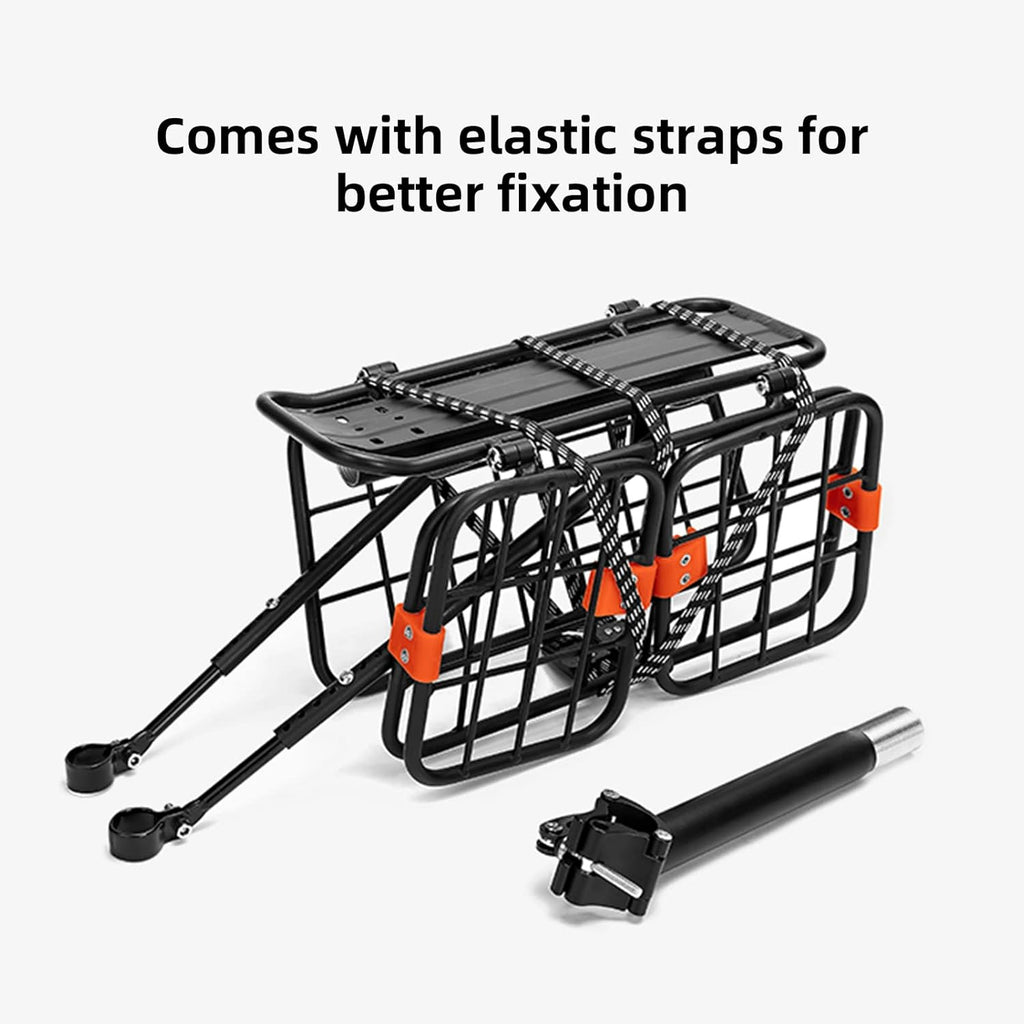 Bike Rear Rack with Basket, 165 LB Load, Aluminum Alloy, Quick Release, Pack of 2 G1879